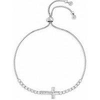 Jon Richard Silver Plated And Crystal Cross Toggle Bracelet