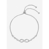 Jon Richard Silver Plated And Crystal Infinity Toggle Bracelet