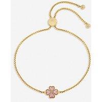 Jon Richard Gold Plated And Pink Enamel Heart Clover Toggle Bracelet