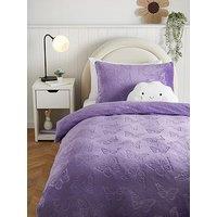 The Very Collection Butterfly Embossed Fleece Duvet Set