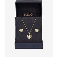 Inicio 14Ct Real Gold Plated Heart Set - Gift Box