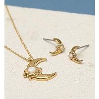 Inicio Gold Plated And Opal Moon Set - Gift Box