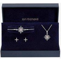 Jon Richard Silver Plated Diamond Cut Star Trio Set - Gift Box