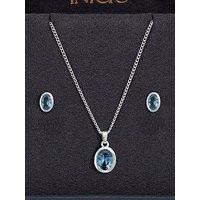 Inicio Blue Topaz Oval Bezel Set - Gift Box