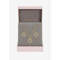 Jon Richard Gold Plated Cubic Zirconia Open Clover Set - Gift Box