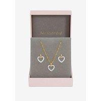 Jon Richard Two Tone Open Heart Set - Gift Box
