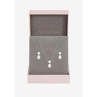 Jon Richard Rhodium Plated Crystal And Pearl Bridal Set - Gift Box