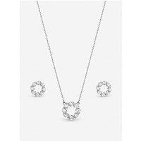 Jon Richard Rhodium Plated Crystal Open Circle Bridal Set - Gift Box