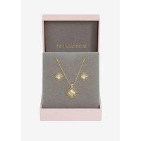 Jon Richard Gold Plated Filigree And Mother Of Pearl Clover Set - Gift Box