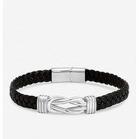 Inicio Men'S Black Plaited Bracelet - Gift Pouch