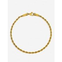 Inicio Men'S Gold Plated Waterproof Twist Rope Bracelet - Gift Pouch