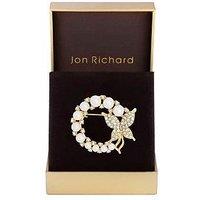 Jon Richard Gold Plated Pearl And Butterfly Brooch - Gift Box