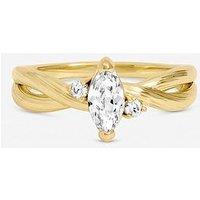 Jon Richard Gold Plated Navette Cubic Zirconia Ring