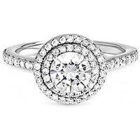 Jon Richard Rhodium Plated Cubic Zirconia Halo Ring