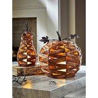 The Very Collection Water Hyacinth Pumpkin/Pear Set 2 With Led & Candle Lights