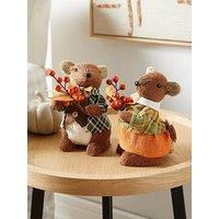 The Very Collection Set Of 2 Mouse Boy And Girl Autumn Decorations