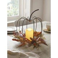 The Very Collection Pumpkin Table Centre With Led Candle Autumn Decoration