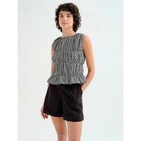 Compania Fantastica Checked Top - Black