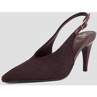 The Very Collection Real Leather High Vamp Slingback Court Shoe - Burgundy