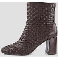 The Very Collection Weave Heeled Ankle Heel Boot - Brown