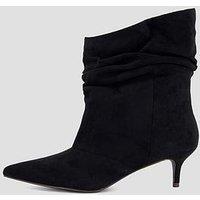 The Very Collection Kitten Heel Slouch Calf Boot - Black