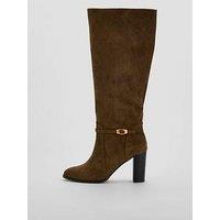 The Very Collection Buckle Strap Knee Boot - Khaki