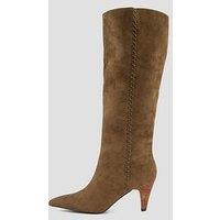 The Very Collection Knee Boot With Stitch Detail - Khaki