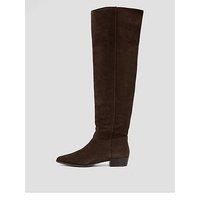 The Very Collection Real Suede Chisel Toe Over The Knee Boots - Brown