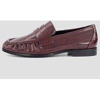The Very Collection Women'S Ruched Penny Loafers - Burgundy