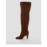 The Very Collection Over Knee Heeled Boot - Brown