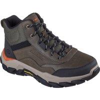 Skechers Men'S Santoro Mid Top Leather Lace Up Boots With Mesh Collar Detail - Green