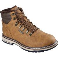 Skechers Corado Smooth Toe Lace Up Waterproof Boots With Faux Fur Lining - Brown