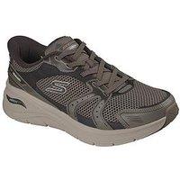 Skechers Men'S Arch Fit 3.0 Slip Ins Retro Walker Trainers With Air Cooled Memory Foam - Khaki