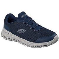 Skechers Men'S Slip-On Mesh Trainers With Stretch Laces - Navy