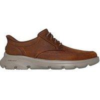 Skechers Leather Bungee Lace Slip-On Shoes - Brown