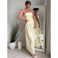 Style Cheat Bandeau Dropped Waist Maxi Dress - Yellow