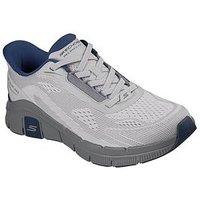 Skechers Relaxed Fit Flexslip-Ins Relaxed Fit Engineered Mesh Stretch Lace Slip On Trainers - Grey