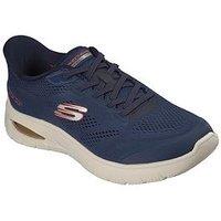 Skechers Mesh Lace Slip-On Trainers - Navy