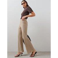 The Very Collection Textured Wide Leg Trousers - Multi