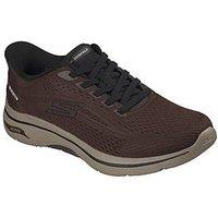 Skechers Men'S Go Walk Arch Fit 2.0 Slip Ins Knit Trainers - Brown