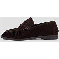 The Very Collection Wide Fit Leather Penny Loafer - Chocolate