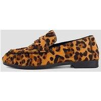 The Very Collection Wide Fit Leather Penny Loafer - Leopard