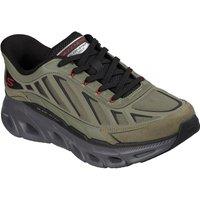 Skechers Men'S Relaxed Fit Glide Step Slip Ins Kpu Caged Mesh Trainers With Air Cooled Memory Foam - Green