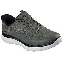 Skechers Summitsslip-Ins Engineered Knit Slip On Sneaker - Green