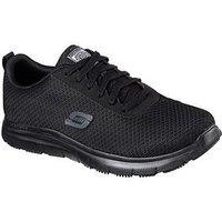 Skechers Flex Advantage Sr Lace Up Mesh Upper With Slip Resistant - Black
