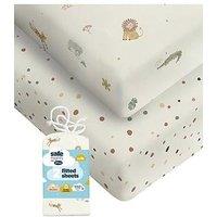 Silentnight Safe Nights Fitted Sheet - Crib - Safari - 2 Pack