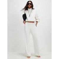 River Island Soft Crepe Wide Leg Trouser - Beige
