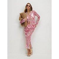 River Island Crochet Motif Co-Ord Skirt - Pink