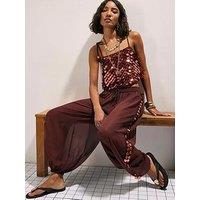River Island Sequin Side Panel Balloon Trousers - Brown
