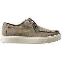 Calvin Klein Hybrid Apron Toe Suede Lace Up Shoes - Green